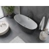 Mexen Olea freistehende Badewanne Muster 170 x 80 cm, weiß/schwarz, Überlauf Gun Metal - 52821708075-95