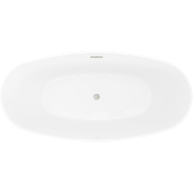 Mexen Olea freistehende Badewanne Muster 170 x 80 cm, weiß/schwarz, Überlauf gebürsteter Nickel - 52821708075-97
