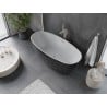 Mexen Olea freistehende Badewanne Muster 170 x 80 cm, weiß/schwarz, Überlauf gebürsteter Nickel - 52821708075-97