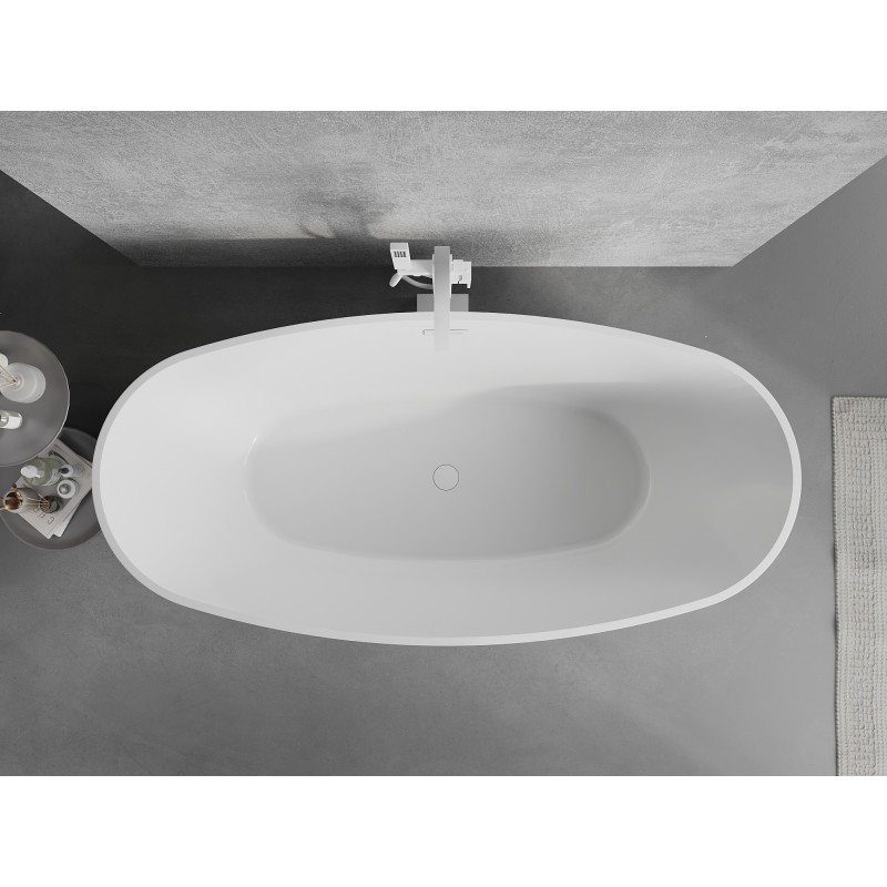 Mexen Lira freistehende Badewanne Muster 170 x 80 cm, weiß, weißer Überlauf - 52831708000-20