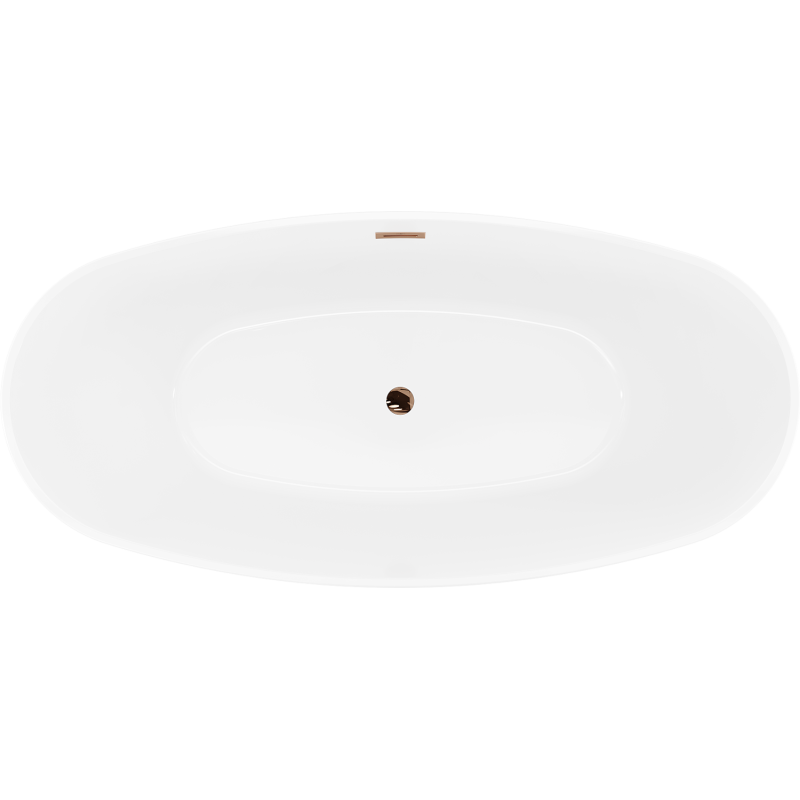 Mexen Lira freistehende Badewanne Modell 170 x 80 cm, weiß, Überlauf Roségold - 52831708000-60