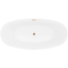 Mexen Lira freistehende Badewanne Muster 170 x 80 cm, weiß, Überlauf gebürstetes Kupfer - 52831708000-65