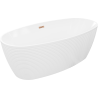 Mexen Lira freistehende Badewanne Muster 170 x 80 cm, weiß, Überlauf gebürstetes Kupfer - 52831708000-65