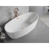 Mexen Lira freistehende Badewanne Muster 170 x 80 cm, weiß, Überlauf gebürstetes Kupfer - 52831708000-65