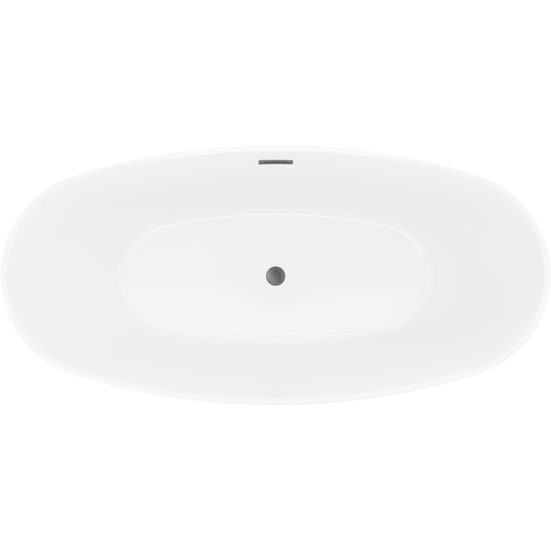 Mexen Lira freistehende Badewanne Muster 170 x 80 cm, weiß, Überlauf gun gray gebürstet - 52831708000-66