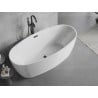 Mexen Lira freistehende Badewanne Muster 170 x 80 cm, weiß, schwarzer Überlauf - 52831708000-70