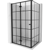 Mexen Mist-F Faltdusche links 95 x 110 cm, schwarzes Gitter, schwarz - 8A6T-095-110-70-77-L