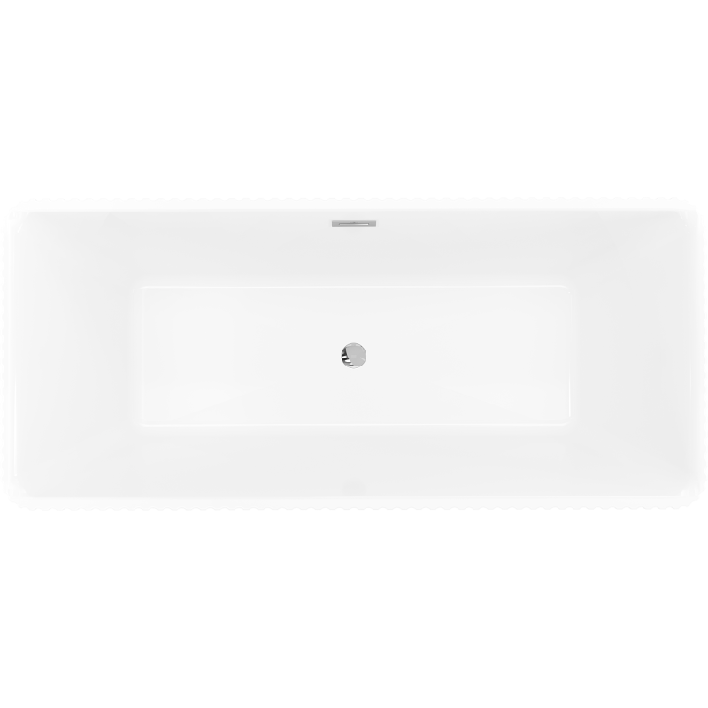 Mexen Nila freistehende gerillte Badewanne 170 x 75 cm, weiß, Überlauf chrom - 52841708000-01