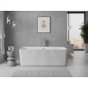 Mexen Nila freistehende gerillte Badewanne 170 x 75 cm, weiß, Überlauf chrom - 52841708000-01