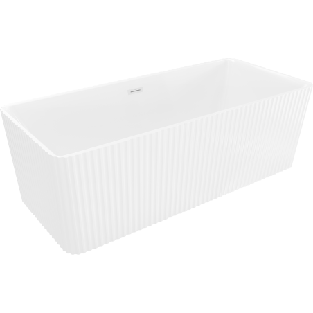 Mexen Nila freistehende gerippte Badewanne 170 x 75 cm, weiß, weißer Überlauf - 52841708000-20