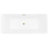 Mexen Nila freistehende geriffelte Badewanne 170 x 75 cm, weiß, Überlauf gold - 52841708000-50