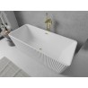 Mexen Nila freistehende geriffelte Badewanne 170 x 75 cm, weiß, Überlauf gold - 52841708000-50