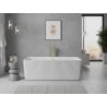 Mexen Nila freistehende gerillte Badewanne 170 x 75 cm, weiß, Überlauf gebürstet gold - 52841708000-55