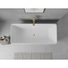 Mexen Nila freistehende gerillte Badewanne 170 x 75 cm, weiß, Überlauf gebürstet gold - 52841708000-55