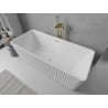 Mexen Nila freistehende gerillte Badewanne 170 x 75 cm, weiß, Überlauf gebürstet gold - 52841708000-55