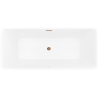 Mexen Nila freistehende geriffelte Badewanne 170 x 75 cm, weiß, Überlauf Roségold - 52841708000-60