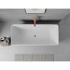 Mexen Nila freistehende geriffelte Badewanne 170 x 75 cm, weiß, Überlauf Roségold - 52841708000-60