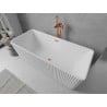 Mexen Nila freistehende geriffelte Badewanne 170 x 75 cm, weiß, Überlauf Roségold - 52841708000-60