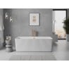 Mexen Nila freistehende gerillte Badewanne 170 x 75 cm, weiß, Überlauf gebürstetes Kupfer - 52841708000-65