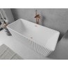 Mexen Nila freistehende gerillte Badewanne 170 x 75 cm, weiß, Überlauf gebürstetes Kupfer - 52841708000-65
