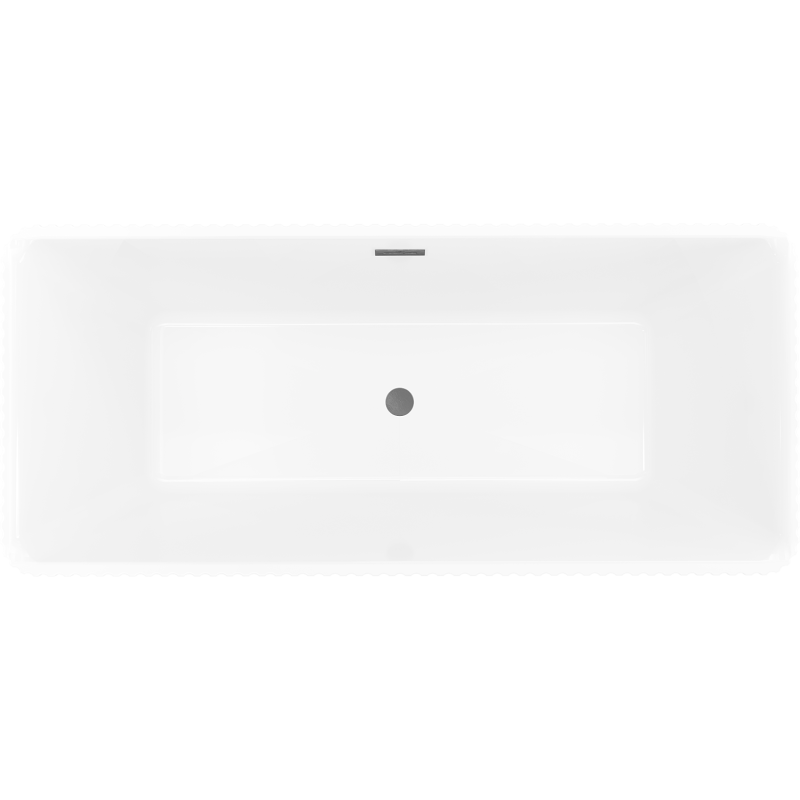 Mexen Nila freistehende, geriffelte Badewanne 170 x 75 cm, weiß, Überlauf gun gray gebürstet - 52841708000-66