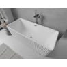 Mexen Nila freistehende, geriffelte Badewanne 170 x 75 cm, weiß, Überlauf gun gray gebürstet - 52841708000-66