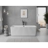Mexen Nila freistehende geriffelte Badewanne 170 x 75 cm, weiß, schwarzer Überlauf - 52841708000-70