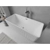 Mexen Nila freistehende gerillte Badewanne 170 x 75 cm, weiß, Überlauf Gun Metal - 52841708000-95