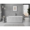 Mexen Nila freistehende geriffelte Badewanne 170 x 75 cm, weiß, Überlauf gebürstetes Nickel - 52841708000-97