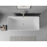 Mexen Nila freistehende geriffelte Badewanne 170 x 75 cm, weiß, Überlauf gebürstetes Nickel - 52841708000-97