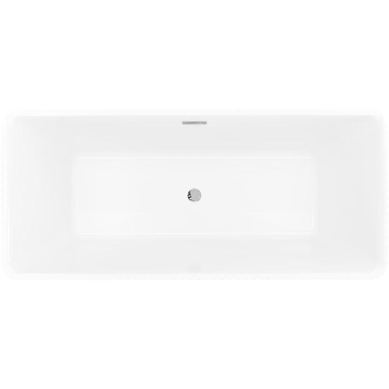 Mexen Nila freistehende geriffelte Badewanne 170 x 75 cm, weiß/schwarz, Überlauf Chrom - 52841708075-01