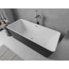 Mexen Nila freistehende geriffelte Badewanne 170 x 75 cm, weiß/schwarz, Überlauf Chrom - 52841708075-01