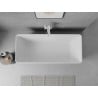 Mexen Nila freistehende gerillte Badewanne 170 x 75 cm, weiß/schwarz, weißer Überlauf - 52841708075-20