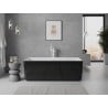 Mexen Nila freistehende gerillte Badewanne 170 x 75 cm, weiß/schwarz, weißer Überlauf - 52841708075-20