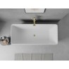 Mexen Nila freistehende Wanne geriffelt 170 x 75 cm, weiß/schwarz, Überlauf gold - 52841708075-50
