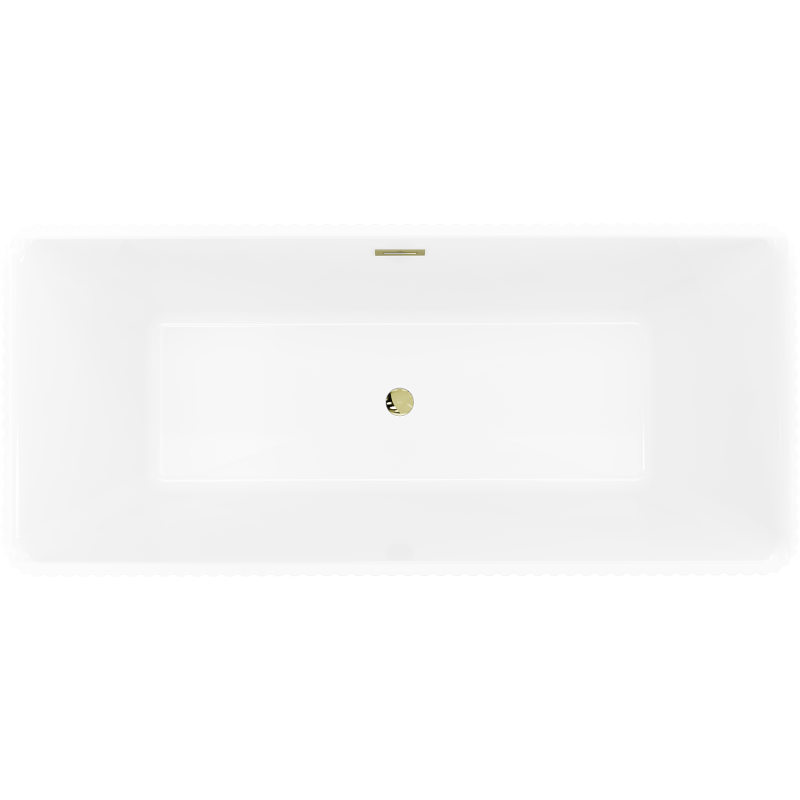 Mexen Nila freistehende Wanne geriffelt 170 x 75 cm, weiß/schwarz, Überlauf gold - 52841708075-50