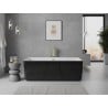 Mexen Nila freistehende Wanne geriffelt 170 x 75 cm, weiß/schwarz, Überlauf gold - 52841708075-50