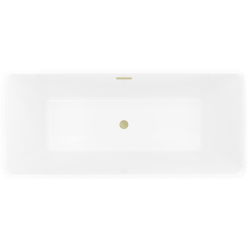 Mexen Nila freistehende Wellbadewanne 170 x 75 cm, weiß/schwarz, Überlauf gold gebürstet - 52841708075-55