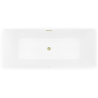 Mexen Nila freistehende Wellbadewanne 170 x 75 cm, weiß/schwarz, Überlauf gold gebürstet - 52841708075-55