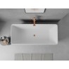 Mexen Nila freistehende geriffelte Badewanne 170 x 75 cm, weiß/schwarz, Überlauf Roségold - 52841708075-60