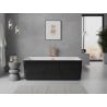 Mexen Nila freistehende geriffelte Badewanne 170 x 75 cm, weiß/schwarz, Überlauf Roségold - 52841708075-60