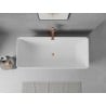 Mexen Nila freistehende geriffelte Badewanne 170 x 75 cm, weiß/schwarz, Überlauf gebürstetes Kupfer - 52841708075-65