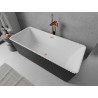 Mexen Nila freistehende geriffelte Badewanne 170 x 75 cm, weiß/schwarz, Überlauf gebürstetes Kupfer - 52841708075-65