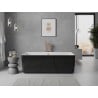 Mexen Nila freistehende geriffelte Badewanne 170 x 75 cm, weiß/schwarz, Überlauf gebürstetes Kupfer - 52841708075-65