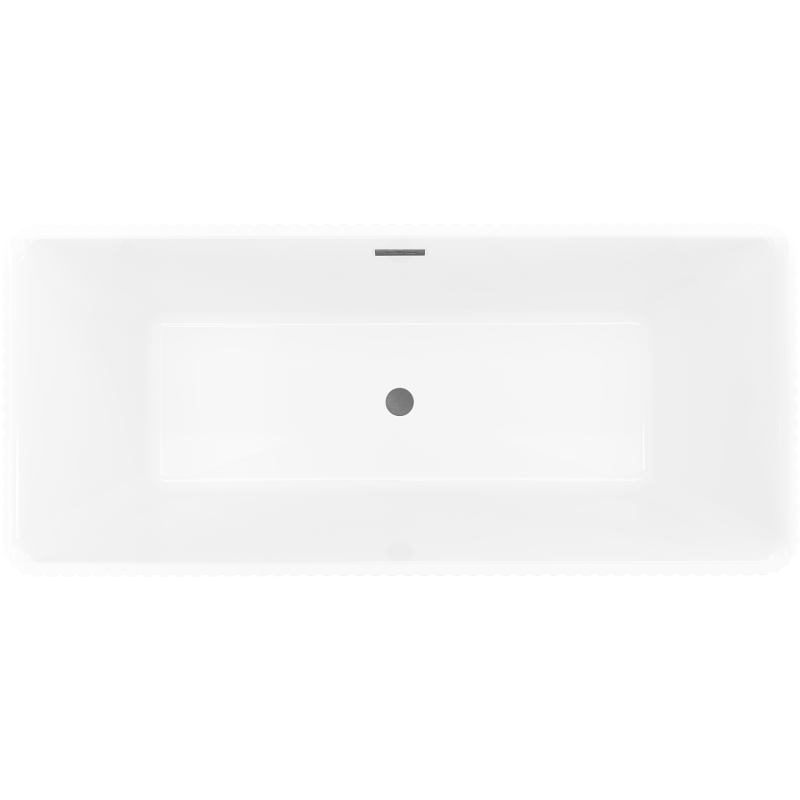 Mexen Nila freistehende geriffelte Badewanne 170 x 75 cm, weiß/schwarz, Überlauf gun gray gebürstet - 52841708075-66
