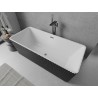 Mexen Nila freistehende geriffelte Badewanne 170 x 75 cm, weiß/schwarz, Überlauf gun gray gebürstet - 52841708075-66