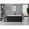 Mexen Nila freistehende geriffelte Badewanne 170 x 75 cm, weiß/schwarz, Überlauf gun gray gebürstet - 52841708075-66