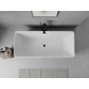 Mexen Nila freistehende Rillenbadewanne 170 x 75 cm, weiß/schwarz, schwarzer Überlauf - 52841708075-70