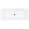Mexen Nila freistehende Rillenbadewanne 170 x 75 cm, weiß/schwarz, schwarzer Überlauf - 52841708075-70