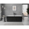 Mexen Nila freistehende Rillenbadewanne 170 x 75 cm, weiß/schwarz, schwarzer Überlauf - 52841708075-70
